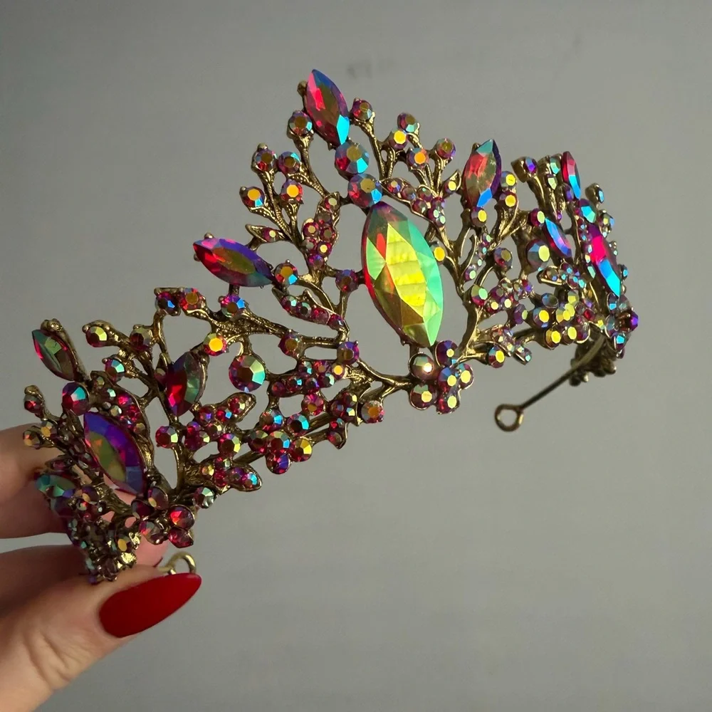 Elegant Multicolor Crystal Tiara